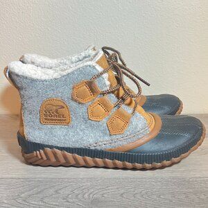 Sorel Ankle Boots Booties Women's Size 6.5 Gray Wool